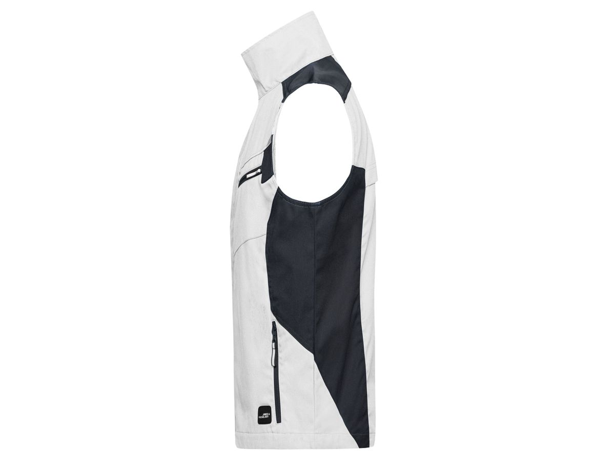JN Workwear Vest JN822 65%PES/35%BW, white/carbon, Größe 4XL