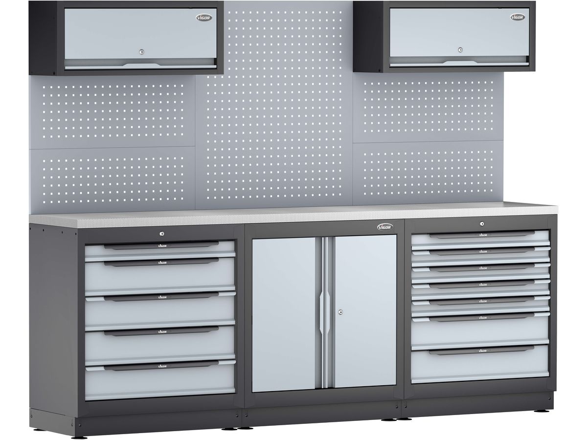 VIGOR SCHRANKWAND-KOMBINATION P2 EDELSTAHL