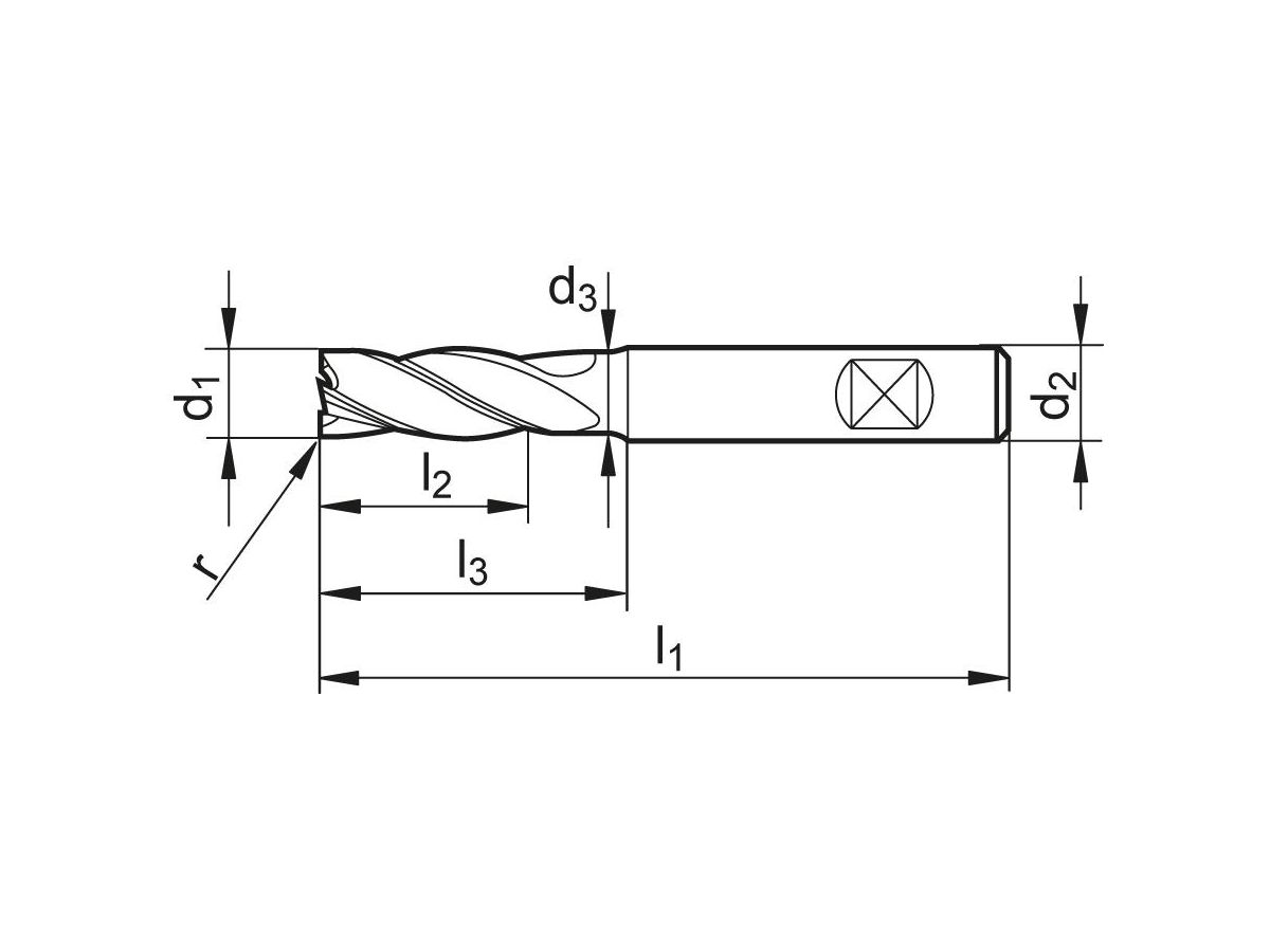 FORMAT GT VHM-Schaftfräser HB TiAlN 4 ER 1