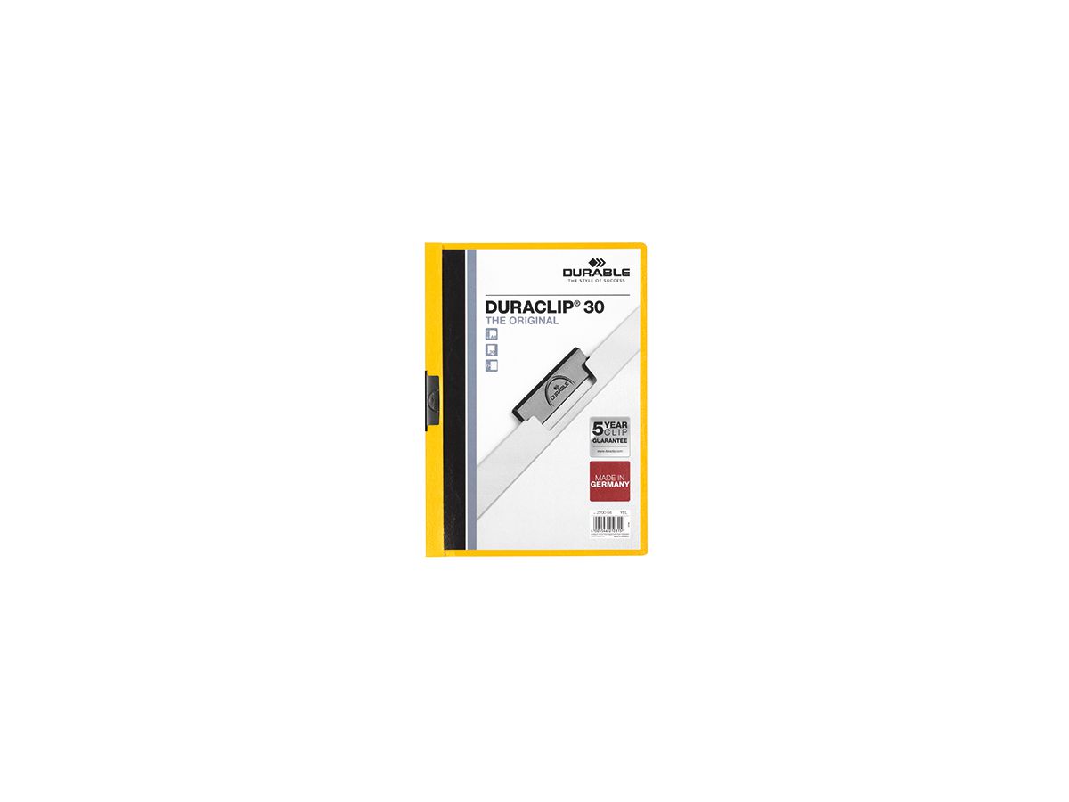 DURABLE Klemmmappe DURACLIP 30 220004 DIN A4 Polyethylen gelb