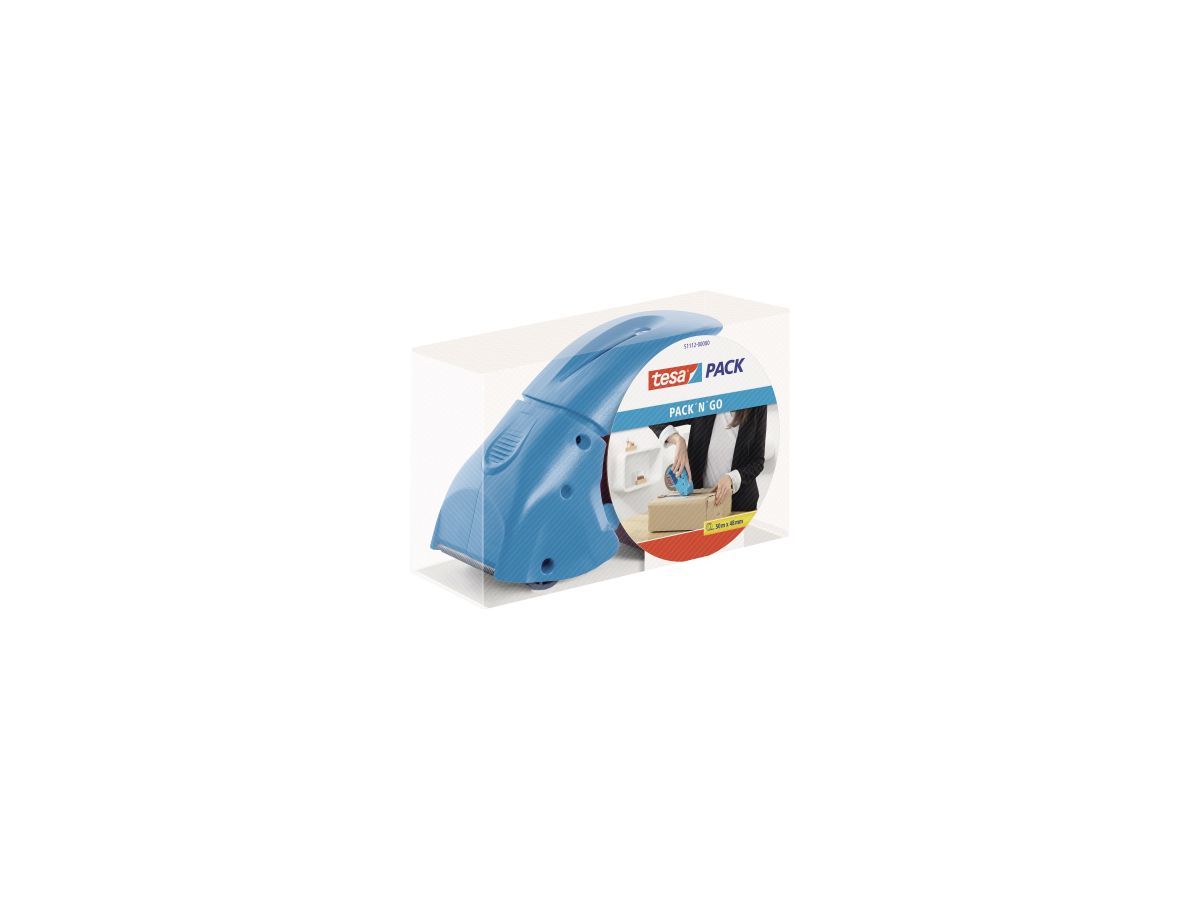 tesa Packbandabroller Pack n Go 51112 blau