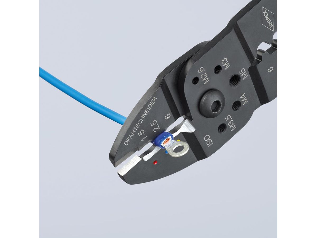 KNIPEX 97 32 240 Crimpzange mit Mehrko.-Hülle schwarz lackiert 240 mm