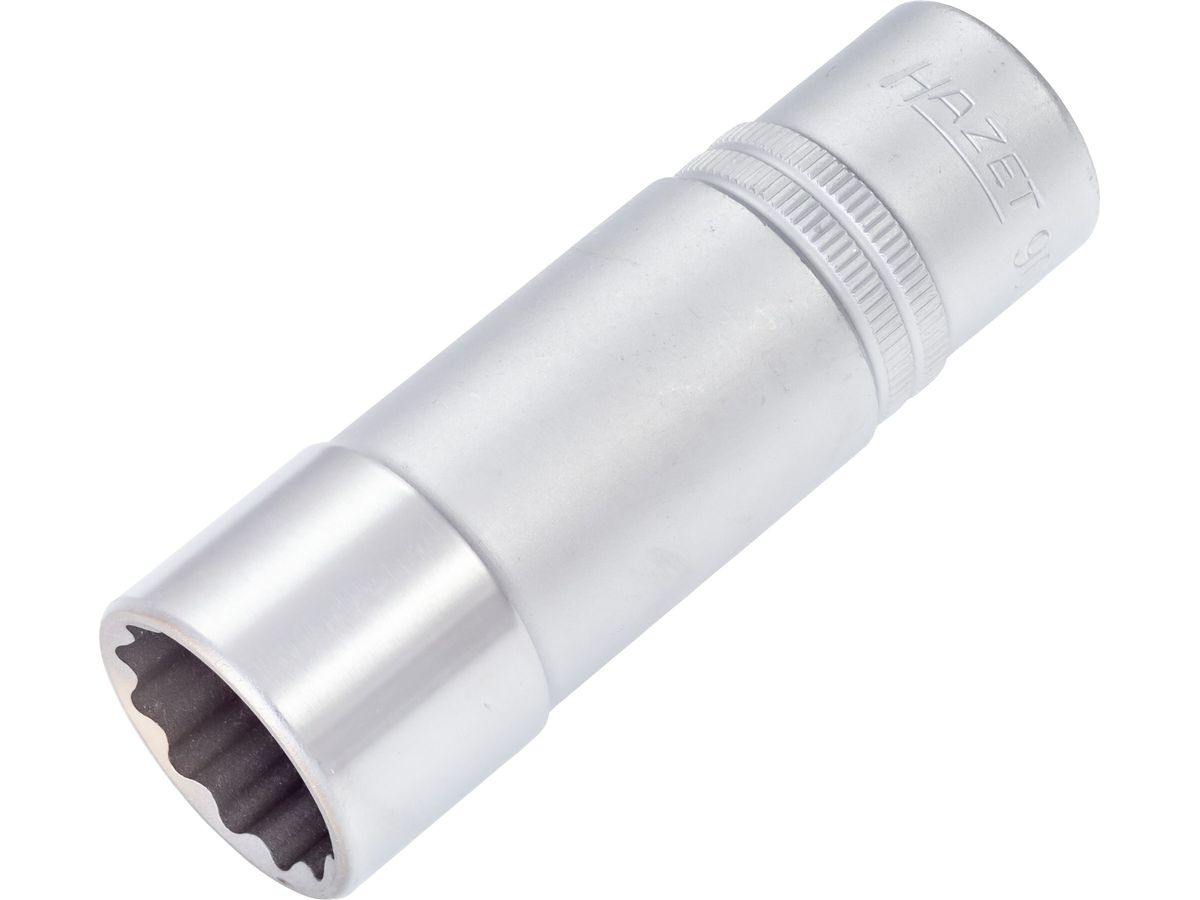 Socket wrench insert long 1/2" 21mm bi-hex DIN3124