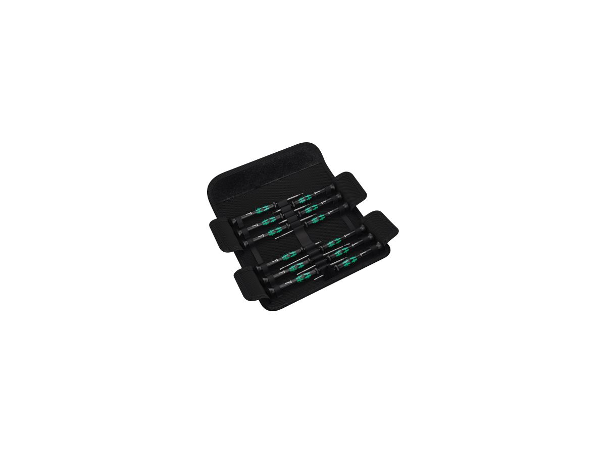 WERA Elektronik-Schraubendreher-Satz 12-teilig, Micro 12 Universal 1, Tasche