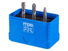 PFERD Frässtift-Satz HM 6mm 3-teilig, ZYAS-WRC-RBF Ø 6mm, Zahnung 3 Plus