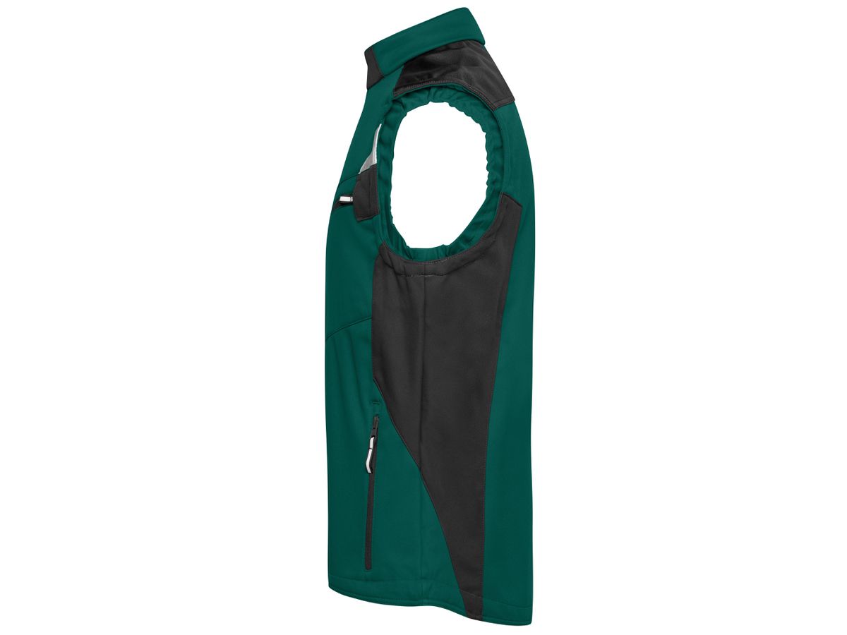 JN Workwear Softshell Vest JN845 100%PES, dark-green/black, Größe M