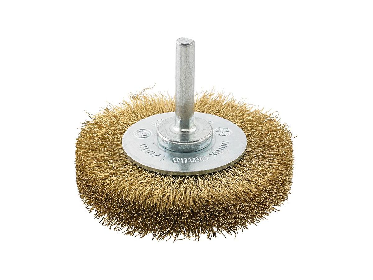 Round brush brass 6mm 70mm crimped FORMAT