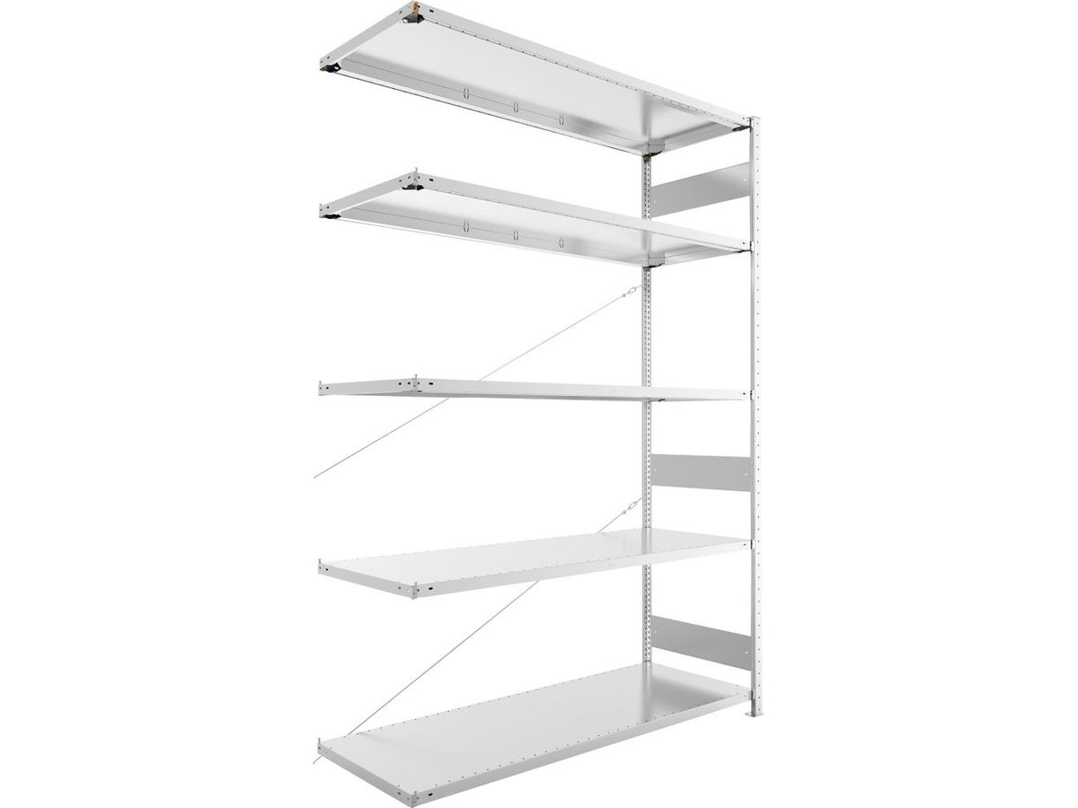 META Steckregal S3 CLIP 200 Fachl. 200kg vzk Anbaufeld 5 Böden B1700Xt600Xh2500mm