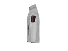 JN Mens Knitted Fleece Jacket JN762 100%PES, light-grey-melange/red, Größe M