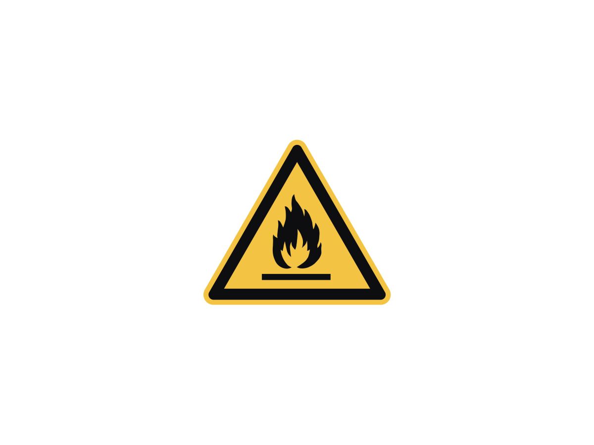 Hinweisschild Feuergefährlich ISO 7010 Dreieck 200x200x200mm PVC