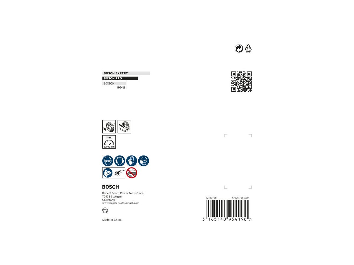 BOSCH X-LOCK Scheibenbürste M14,115mm,gez,0.5mmINOX