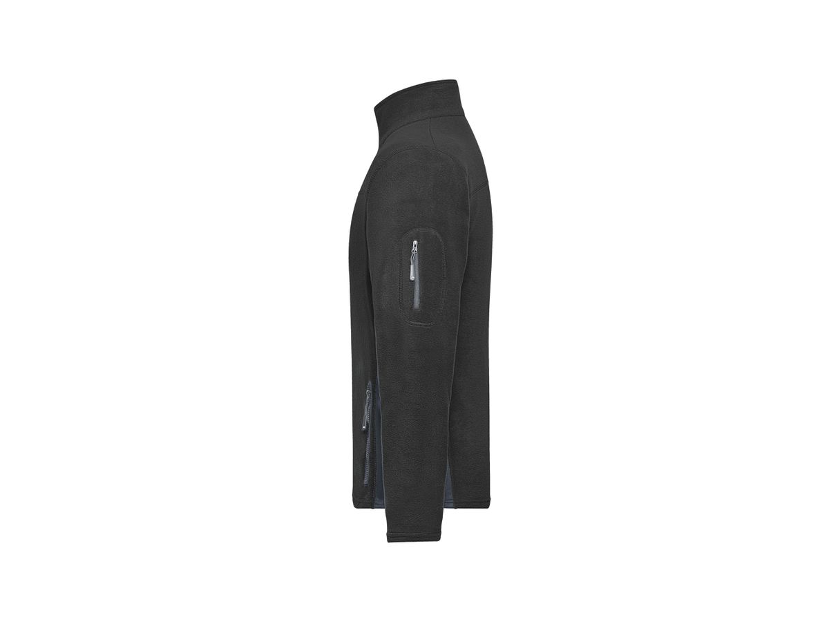 JN Men's Workwear Fleece Jacket JN842 100%PES, black/carbon, Größe 5XL