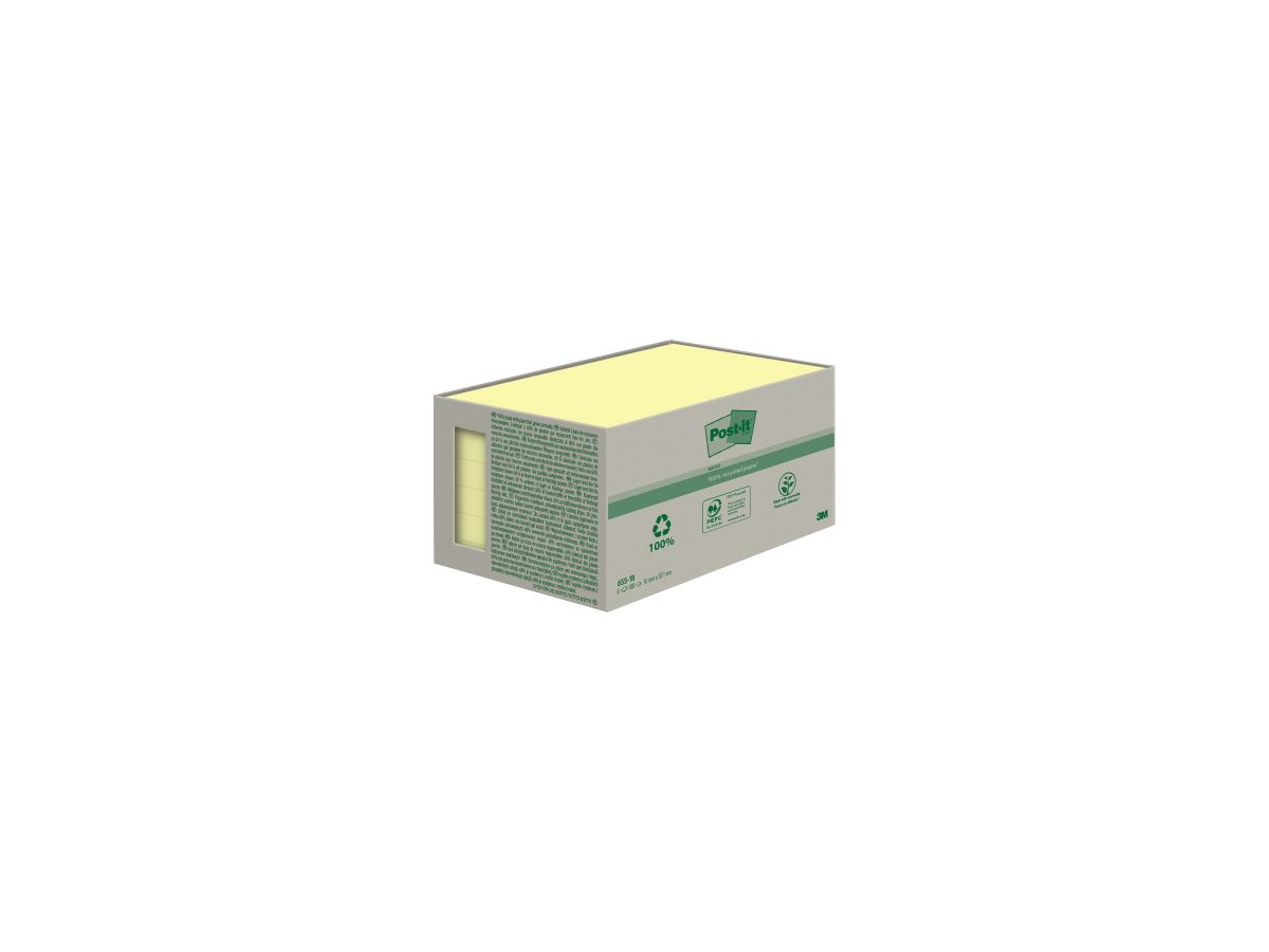 Post-it Haftnotiz Recycling Notes 6551B 127x76mm gelb 6 St./Pack.
