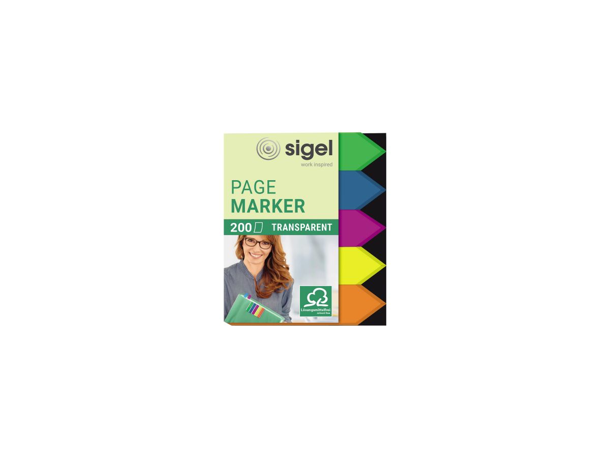 Sigel Haftmarker HN613 45x60mm Pfeil farbig sortiert 5 St./Pack.