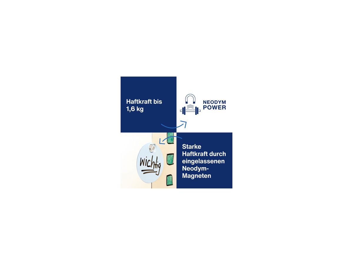 magnetoplan Magnet Design 1680020 20mm Acryl 8 St./Pack