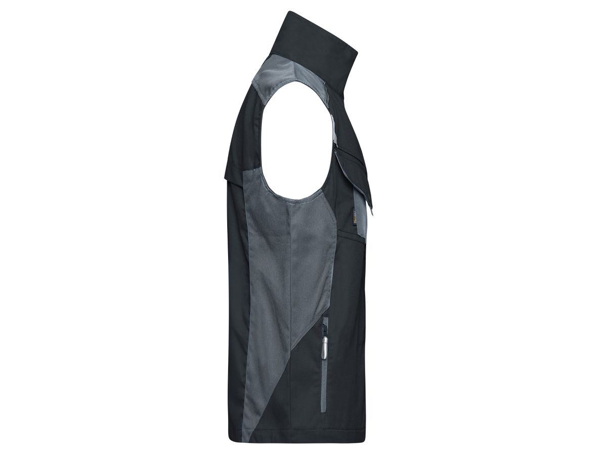 JN Workwear Vest JN822 65%PES/35%BW, black/carbon, Größe 5XL
