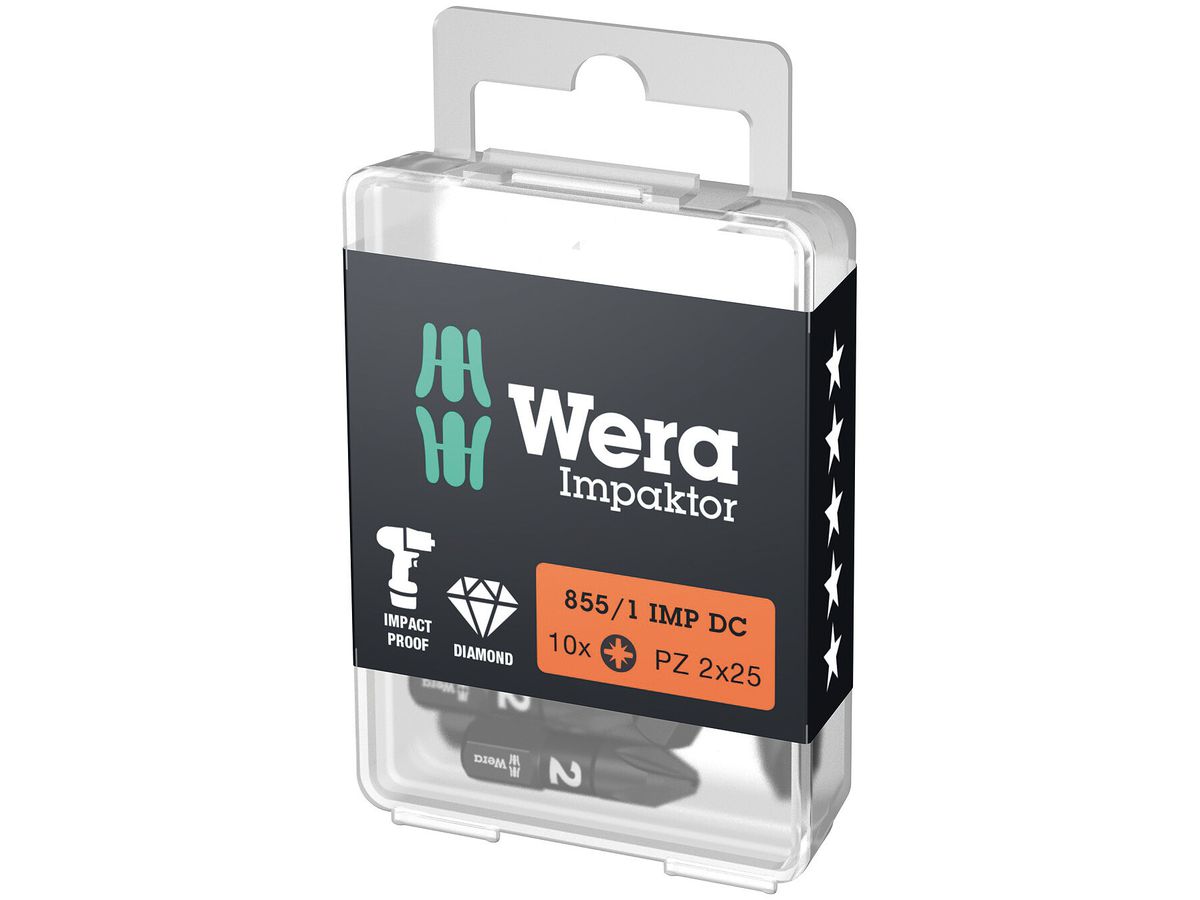 Bit 1/4" DIN3126 C6.3 PZ2x 25mm Impaktor Wera