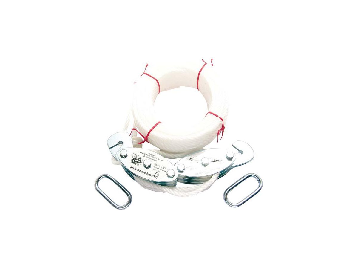 Flaschenzug 3x250    (SB) galZn f. Seil-Ø b. 5,0mm