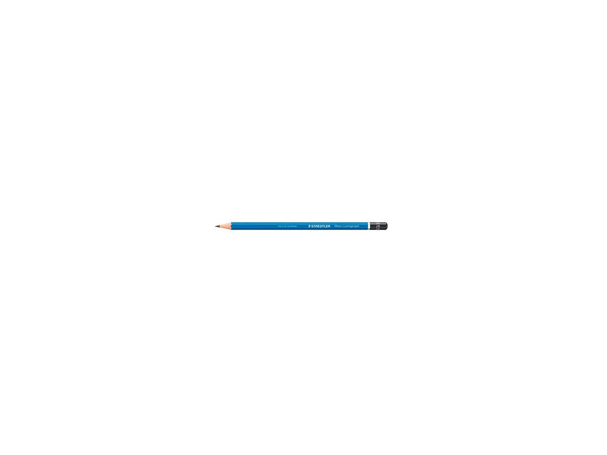 STAEDTLER Bleistift Mars Lumograph 100-2B 17,5cm 2B Schaft blau