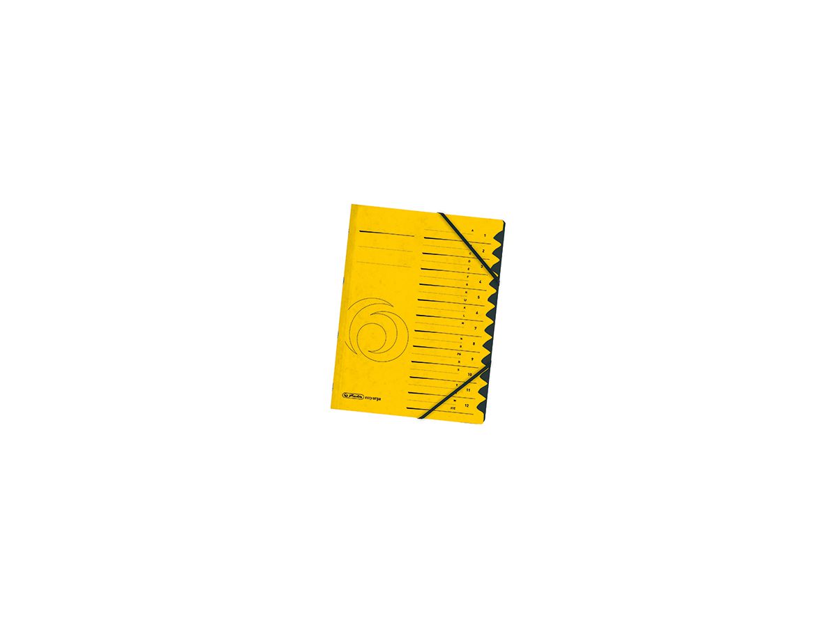 Herlitz Ordnungsmappe 10843340 DIN A4 12 Fächer Karton gelb