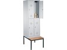 CP Double deck locker with base 1800x1590x500, 4x2, grey/grey