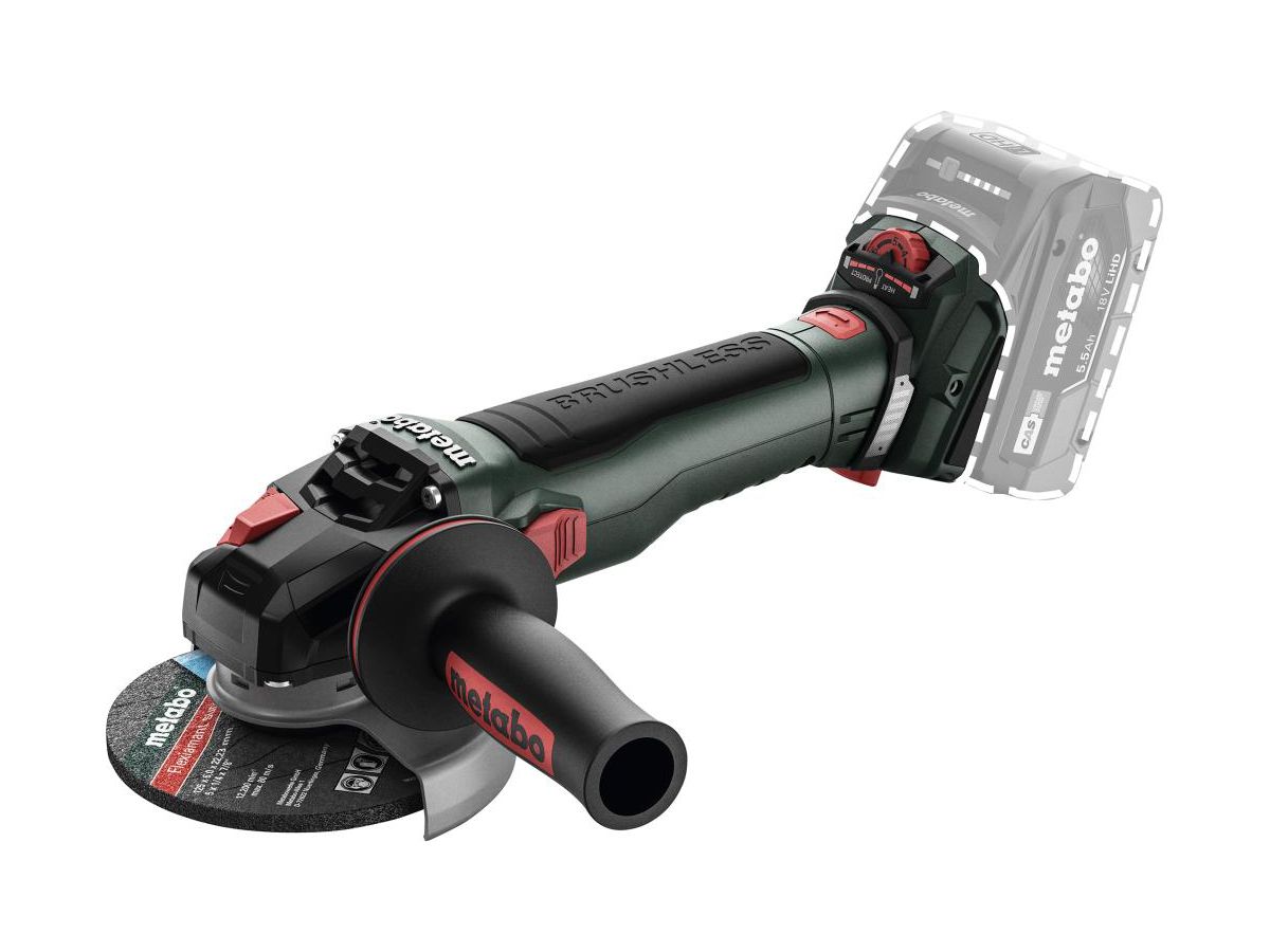 METABO Akku-Winkelschleifer WVB 18 LT BL 11-125 Quick Inox, solo, im Karton