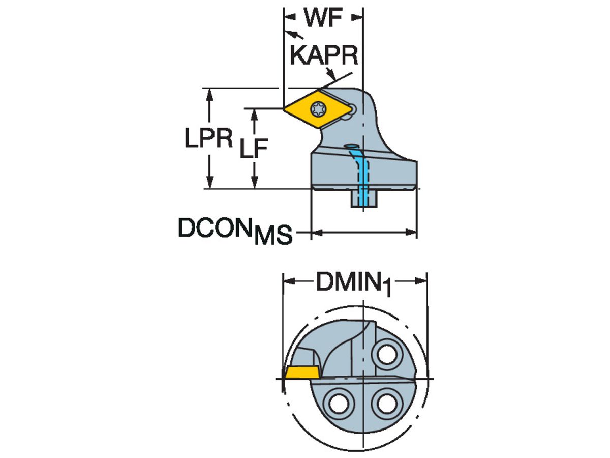 COROMANT CoroTurn 107 Schneidkopf zum Drehen 570-SDXCR-25-07-D
