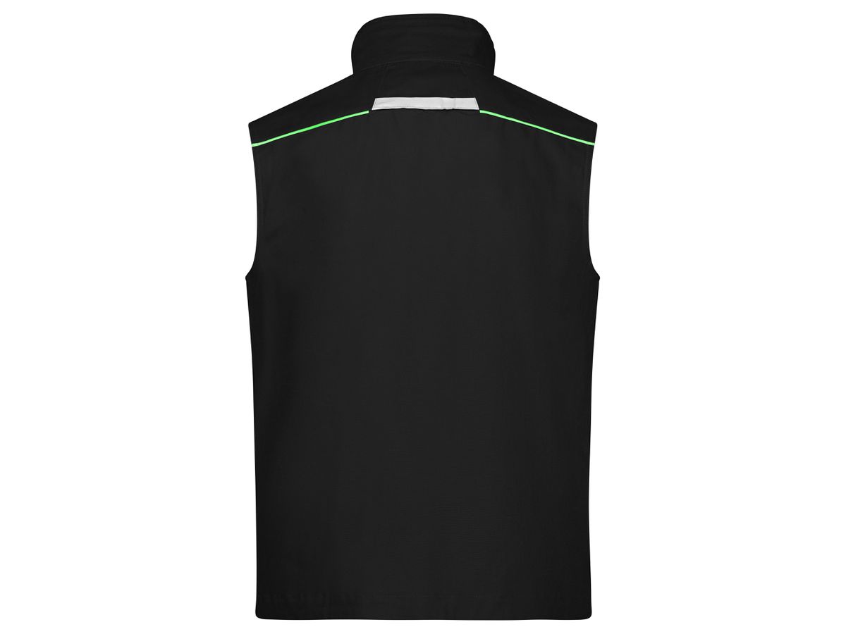 JN Workwear Vest - COLOR - JN850 black/lime-green, Größe XS