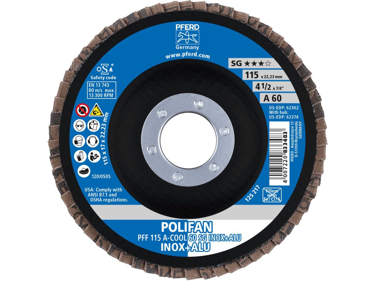 Flap disc straight 115mm A 60 SG -COOL Pferd