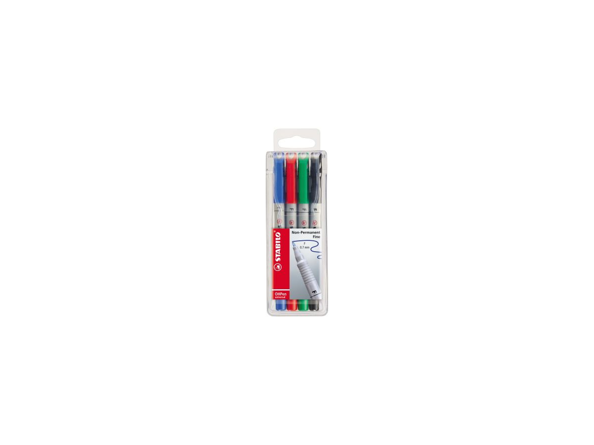 STABILO Folienschreiber OHPen 852/4 F 0,7mm sortiert 4 St./Pack.