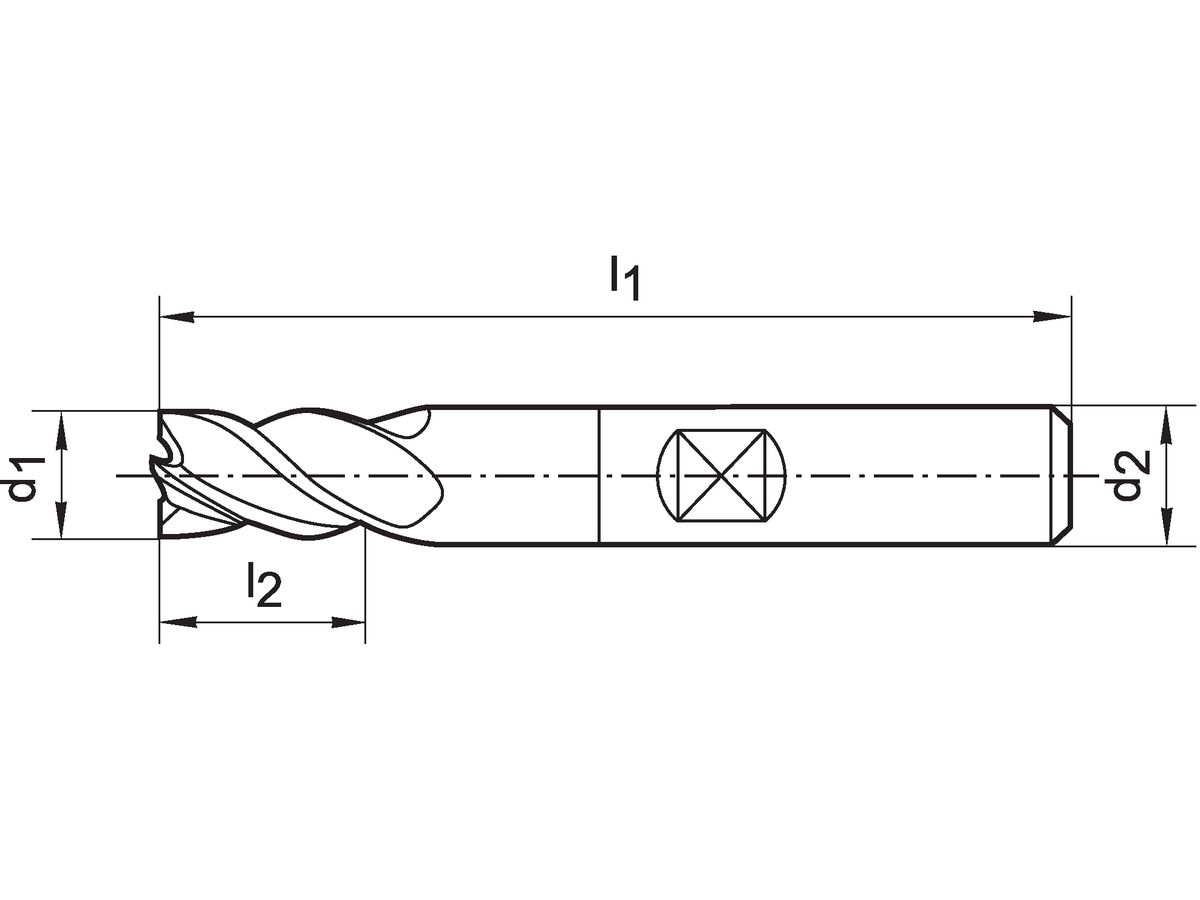 RF end mill D6527LVA VHM 4.00mm TiALN Gühring