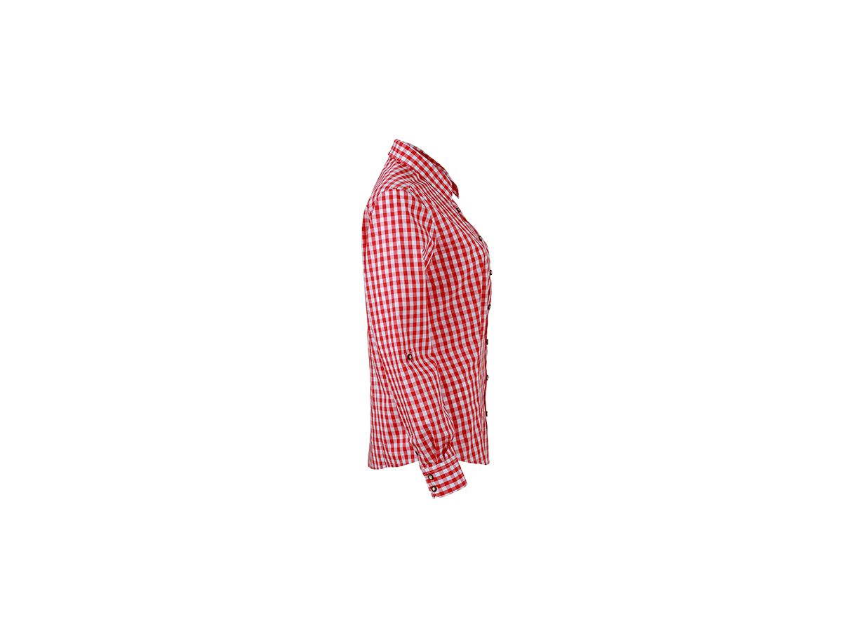 JN Ladies Traditional Shirt JN637 100% BW, red/white, Größe S