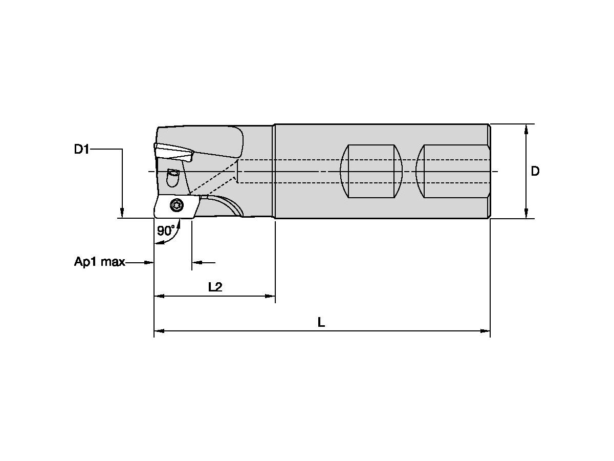 KENNAMETAL 25A03R032B25ED10 MILL 1-10 SCHAFTFRÄSER 90° D=25 Z=3