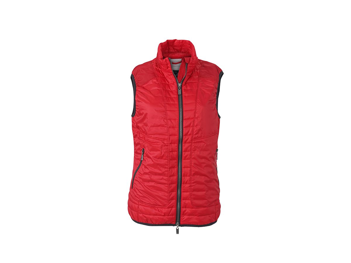 JN Ladies Lightweight Vest JN1109 100%PES, indian-red/silver, Größe S