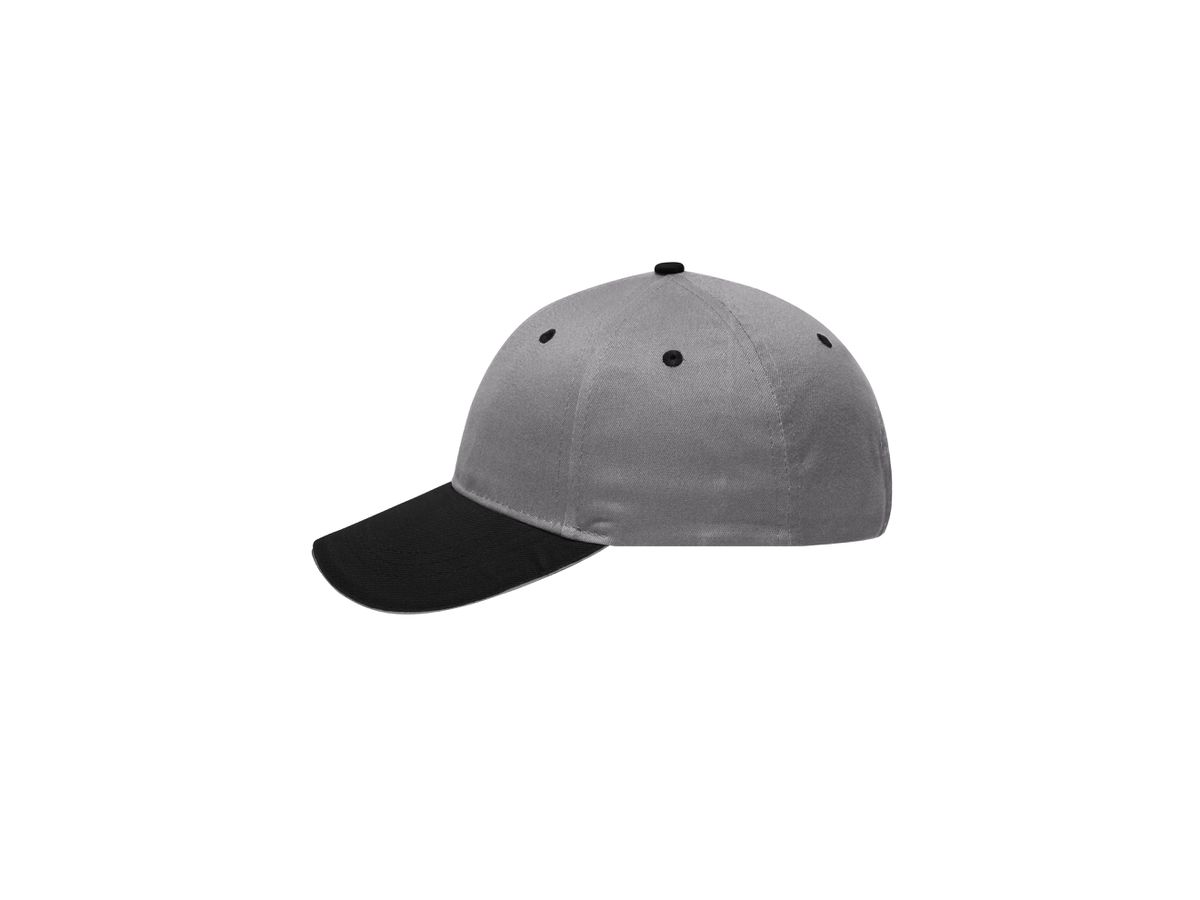 mb 6 Panel Brushed Sandwich Cap MB6212 light-grey./black/light-gr., Gr. one size