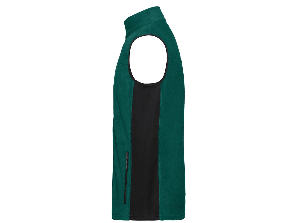 JN Men's Workwear Fleece Vest JN856 100%PES, dark-green/black, Größe XS
