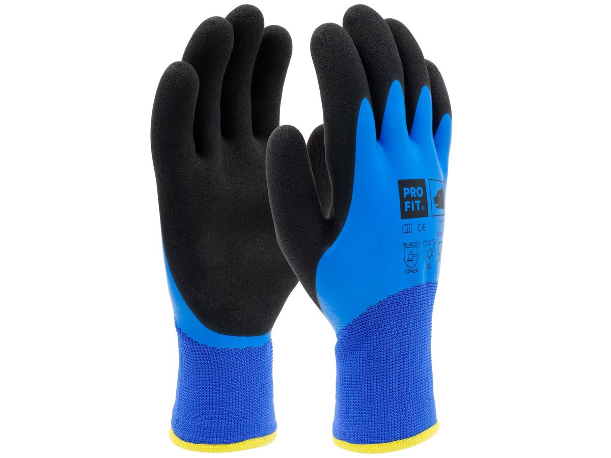 PRO FIT Kälteschutzhandschuh AbsolutCool Latex, blau/schwarz, Gr. 10