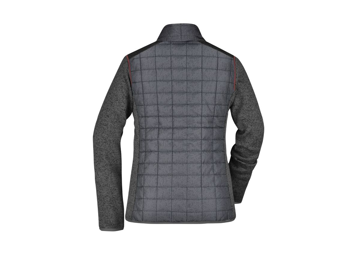 JN Ladies' Knitted Hybrid Jacket JN741 grey-melange/anthracite-melange Gr. S