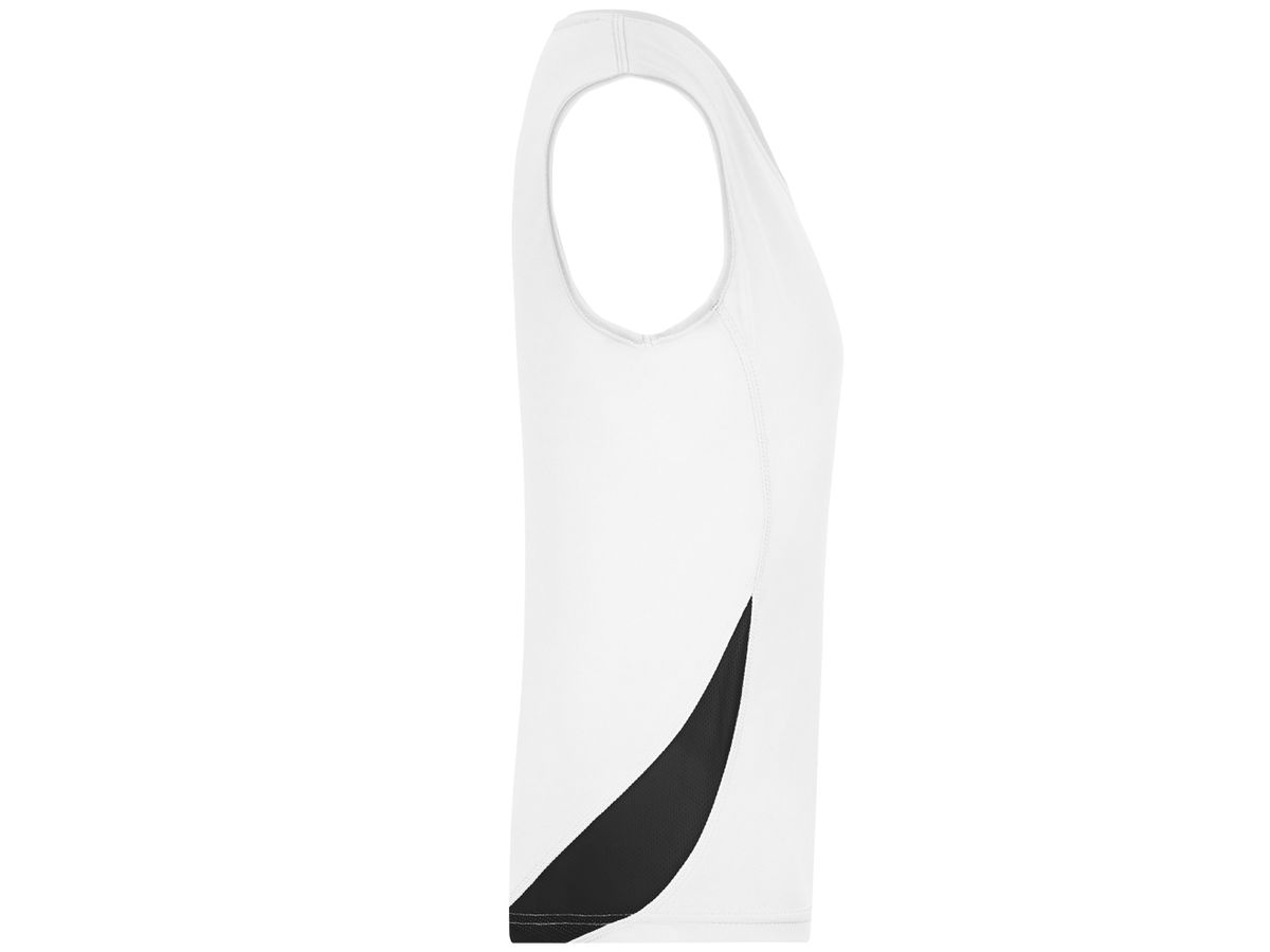 JN Ladies Running Tank JN315 100%PES, white/black, Größe 2XL