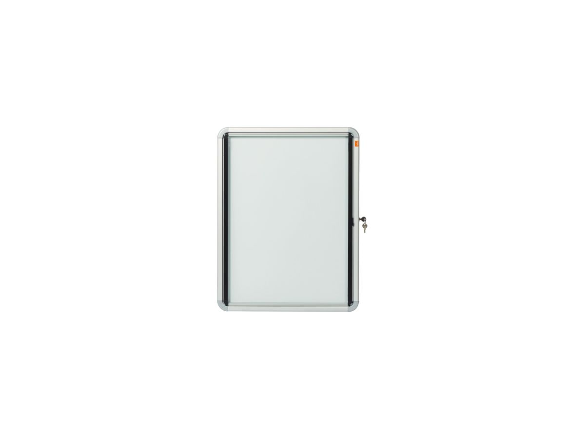 Nobo Schaukasten 1902557 53,2x69,2x 3,7cm innen 4 x DIN A4 weiß/silber