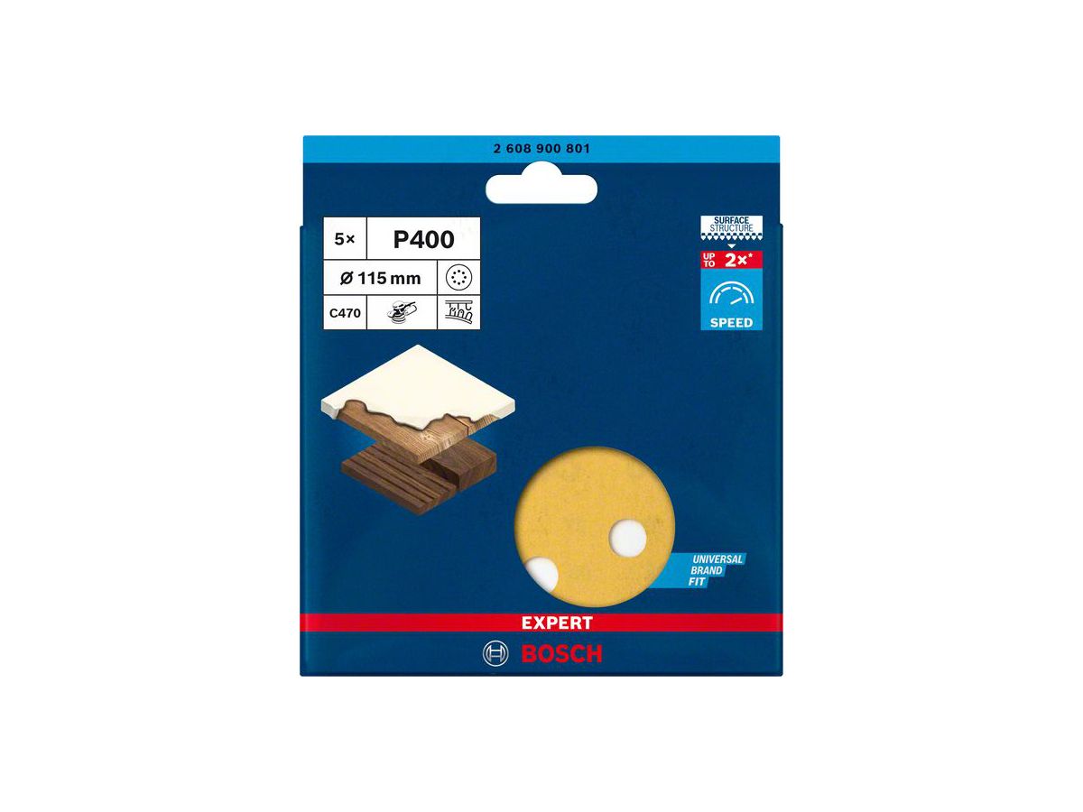 BOSCH Schleifblatt C470 EXPERT 115 mm, K 400, VE 5