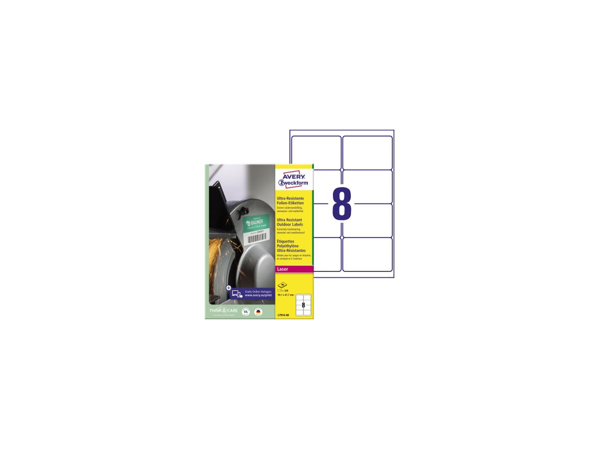 Avery Zweckform Etikett L7914-40 99,1,x67,7mm ws 320 St./Pack.
