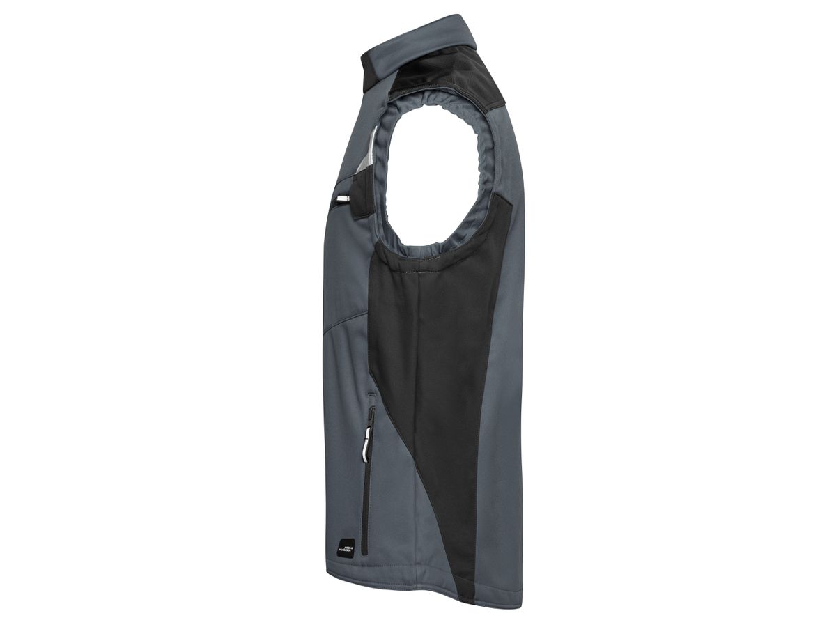 JN Workwear Softshell Vest JN845 100%PES, carbon/black, Größe 6XL