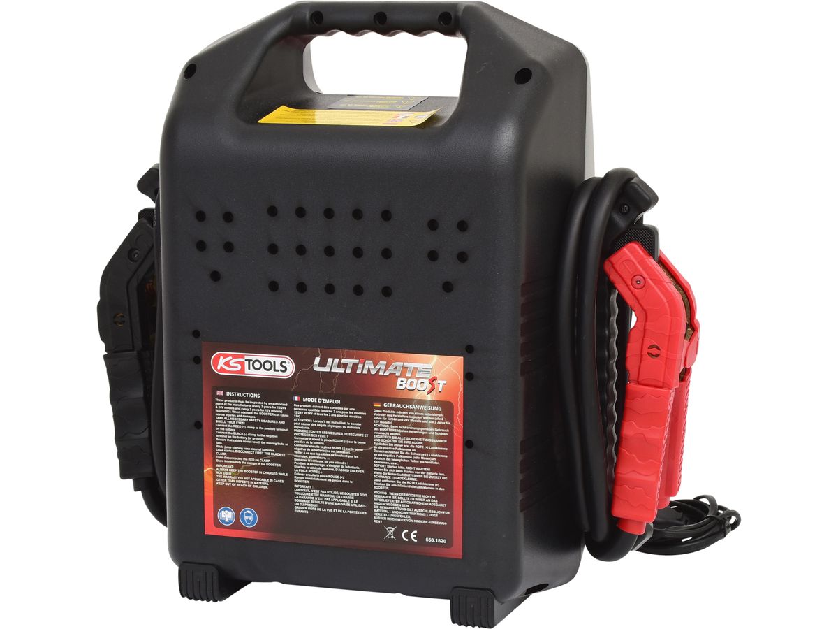 KS TOOLS 12V+24V Batterie-Booster, mobiles Starthilfegerät 1700 A, 550.1820