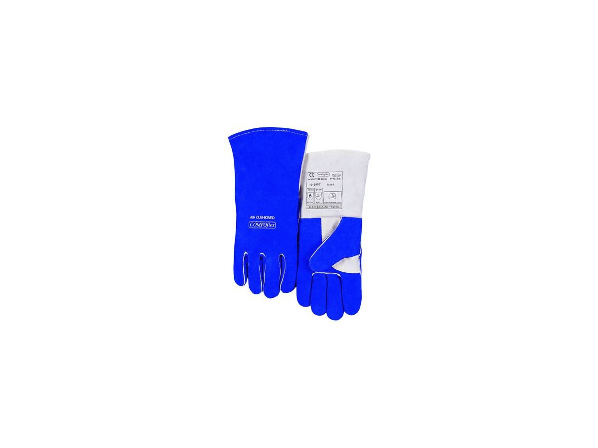 WELDAS Blauer COMFOFLEX Handschuh aus Spaltrindleder Nr. 10-2087 Gr. L
