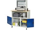 EDV-Tisch 1023, mobil mit Gehäuse T300, grau/blau