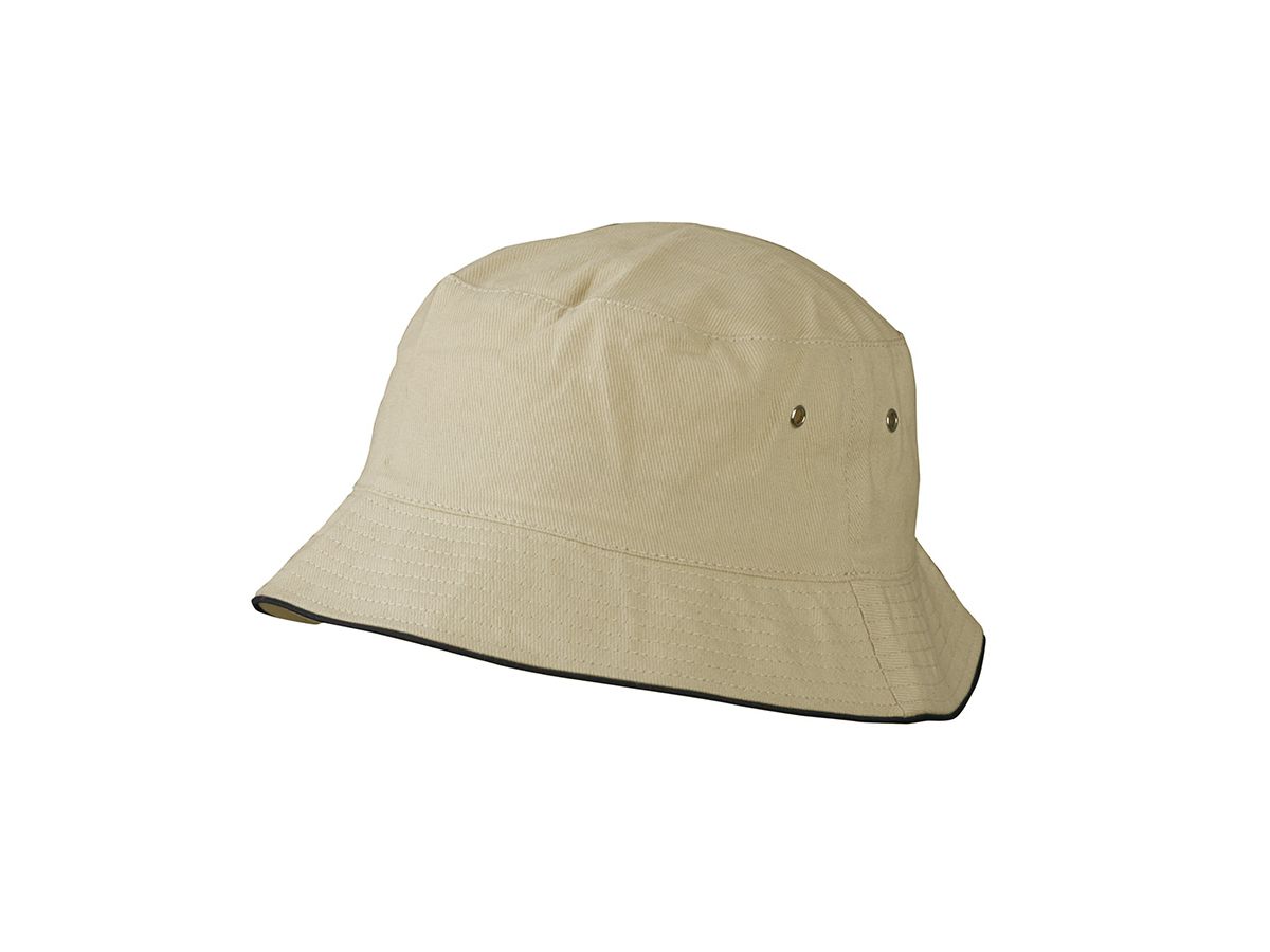 mb Fisherman Piping Hat for Kids MB013 100%BW, khaki/black, Größe one size