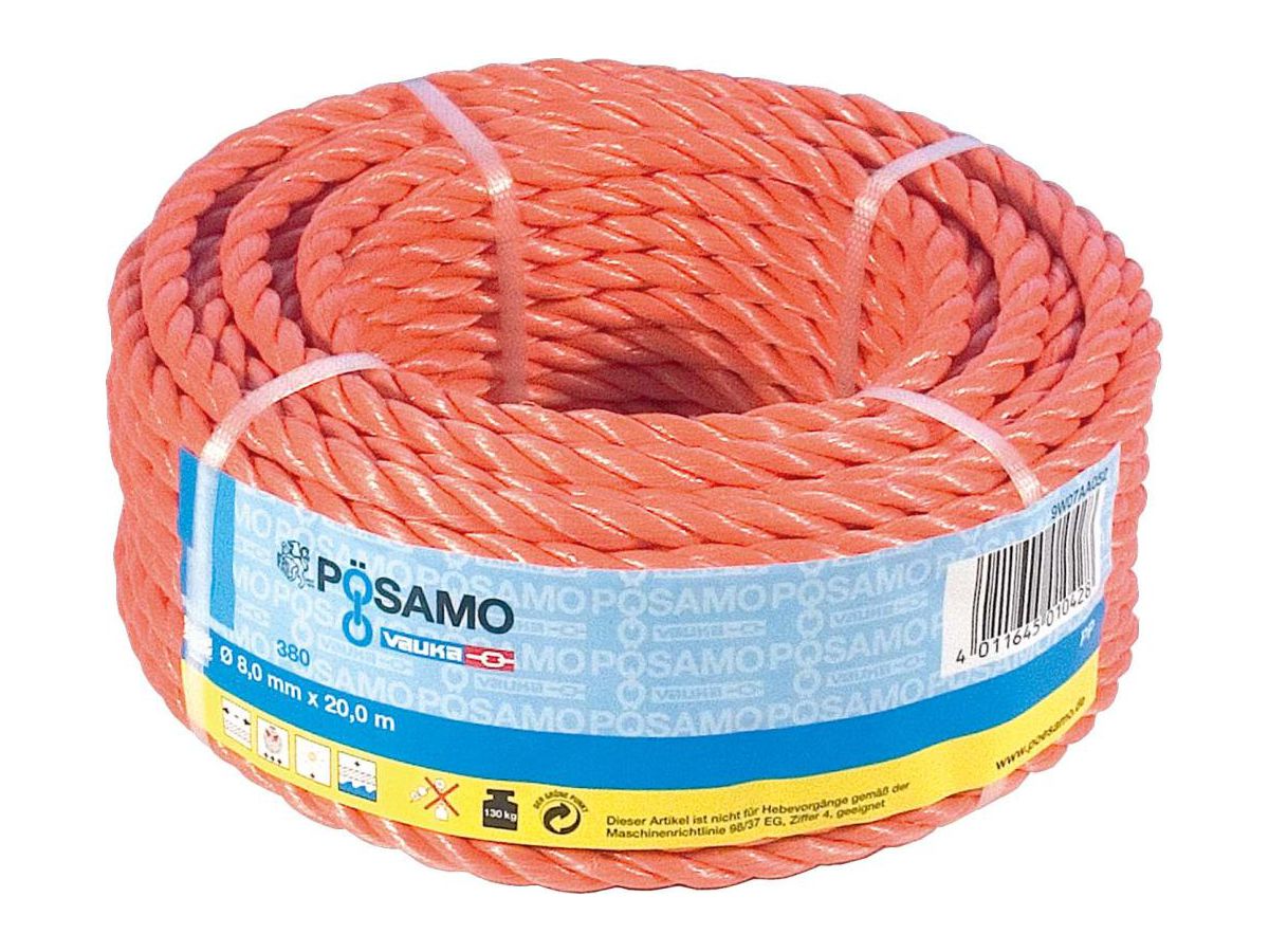 PP-Seil 12mm gedreht orange SB-Ring 20m 4011645018424