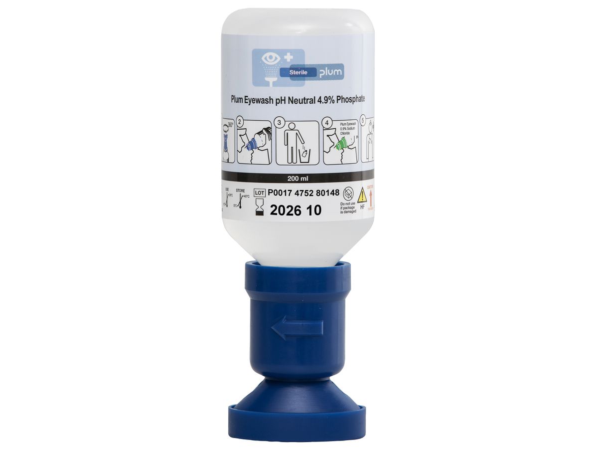 PLUM Augenspülflasche pH NEUTRAL 200 ml, (4,9 % Phoshhatpufferlösung)
