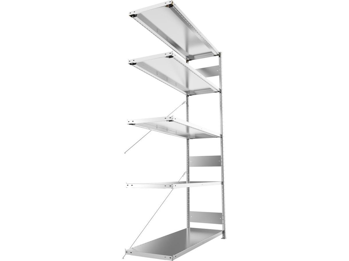 META Steckregal S3 CLIP 200 Fachl. 200kg vzk Anbaufeld 5 Böden B1500Xt500Xh2500mm